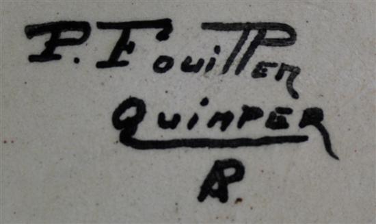 A Paul Fouillen decorated Quimper pottery vase, c.1930, 16.5cm